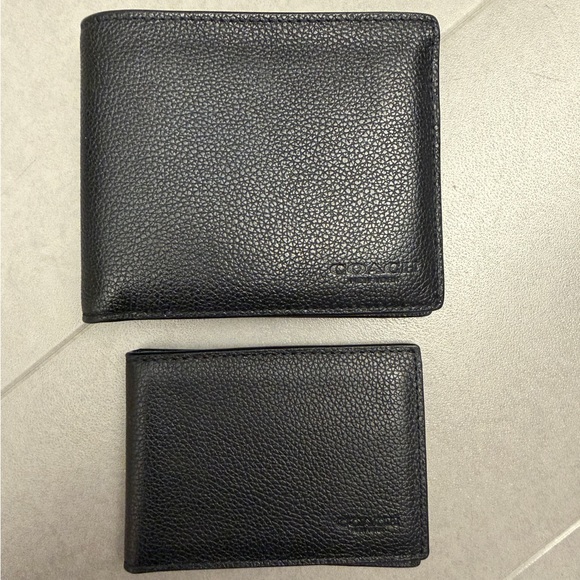 Coach Other - Coach Black Leather Key & Card Holder Set